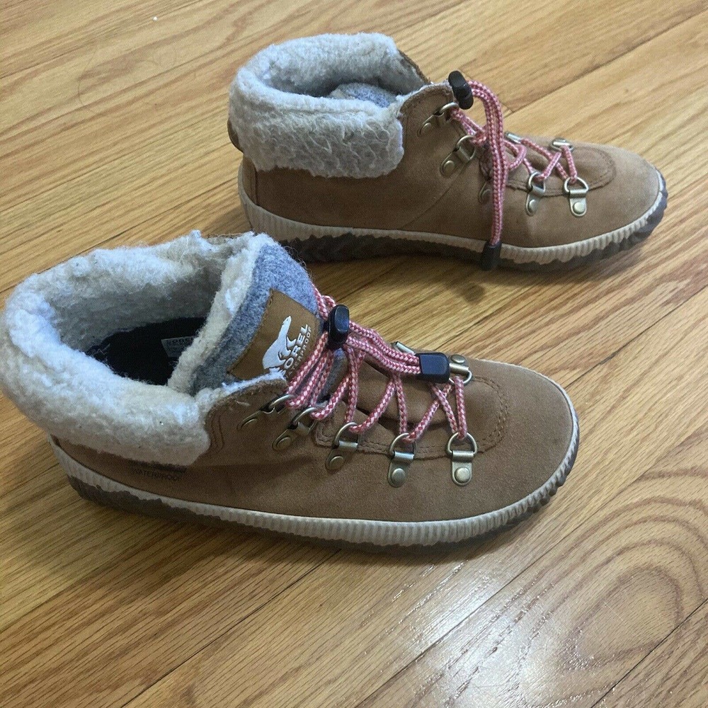 Sorel Tan Faux Shearling Lined No Tie Booties 3